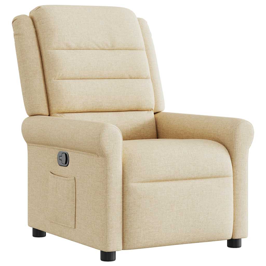 Fauteuil verstelbaar stof crèmekleurig