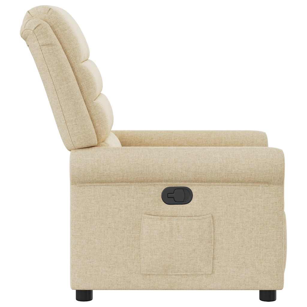 Fauteuil verstelbaar stof crèmekleurig