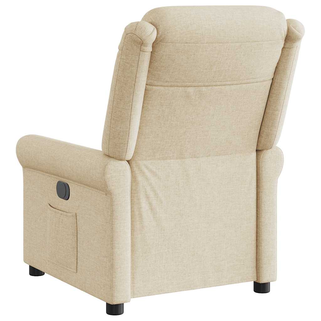 Fauteuil verstelbaar stof crèmekleurig