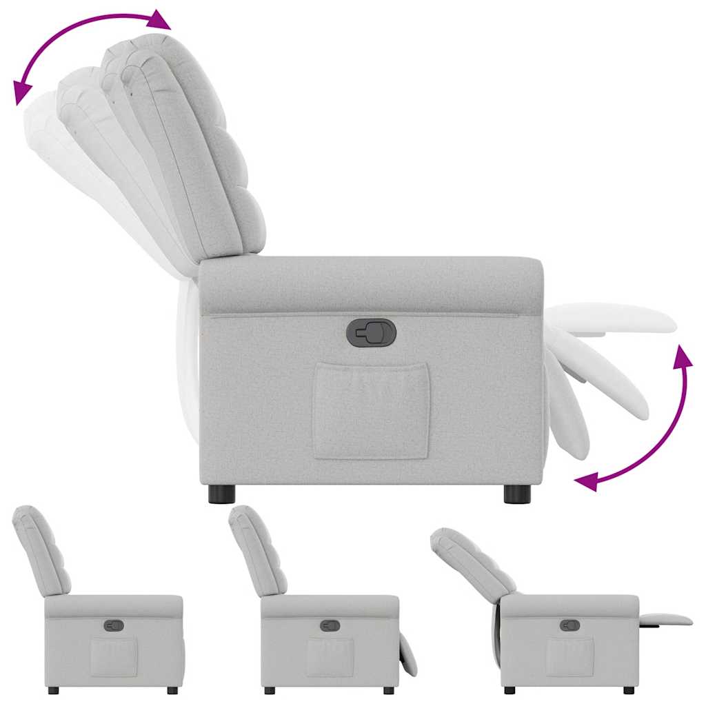 Fauteuil verstelbaar stof wolk grijs