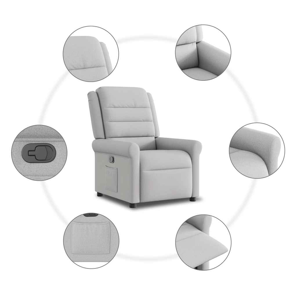 Fauteuil verstelbaar stof wolk grijs