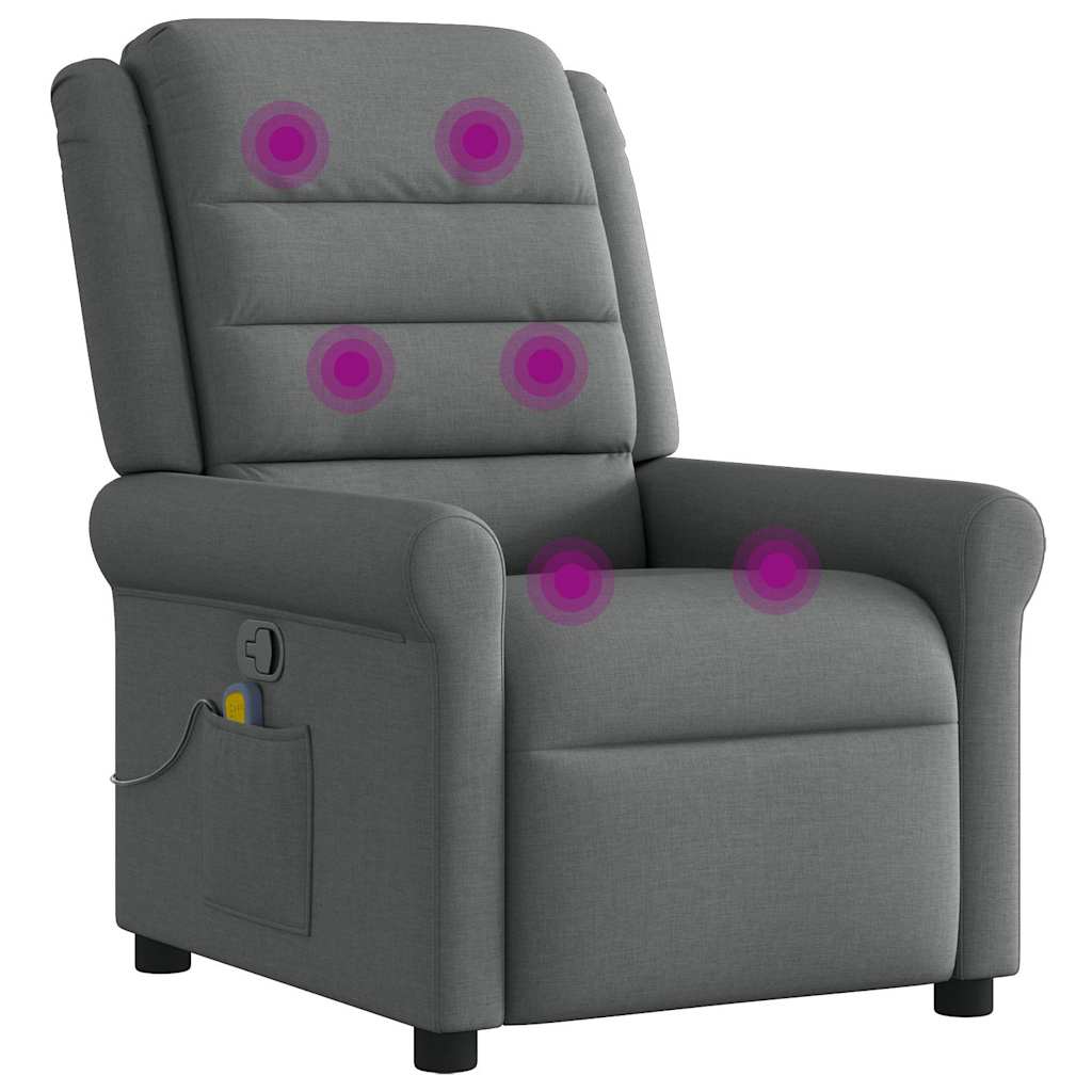 Massagestoel Donkergrijze Stof 1