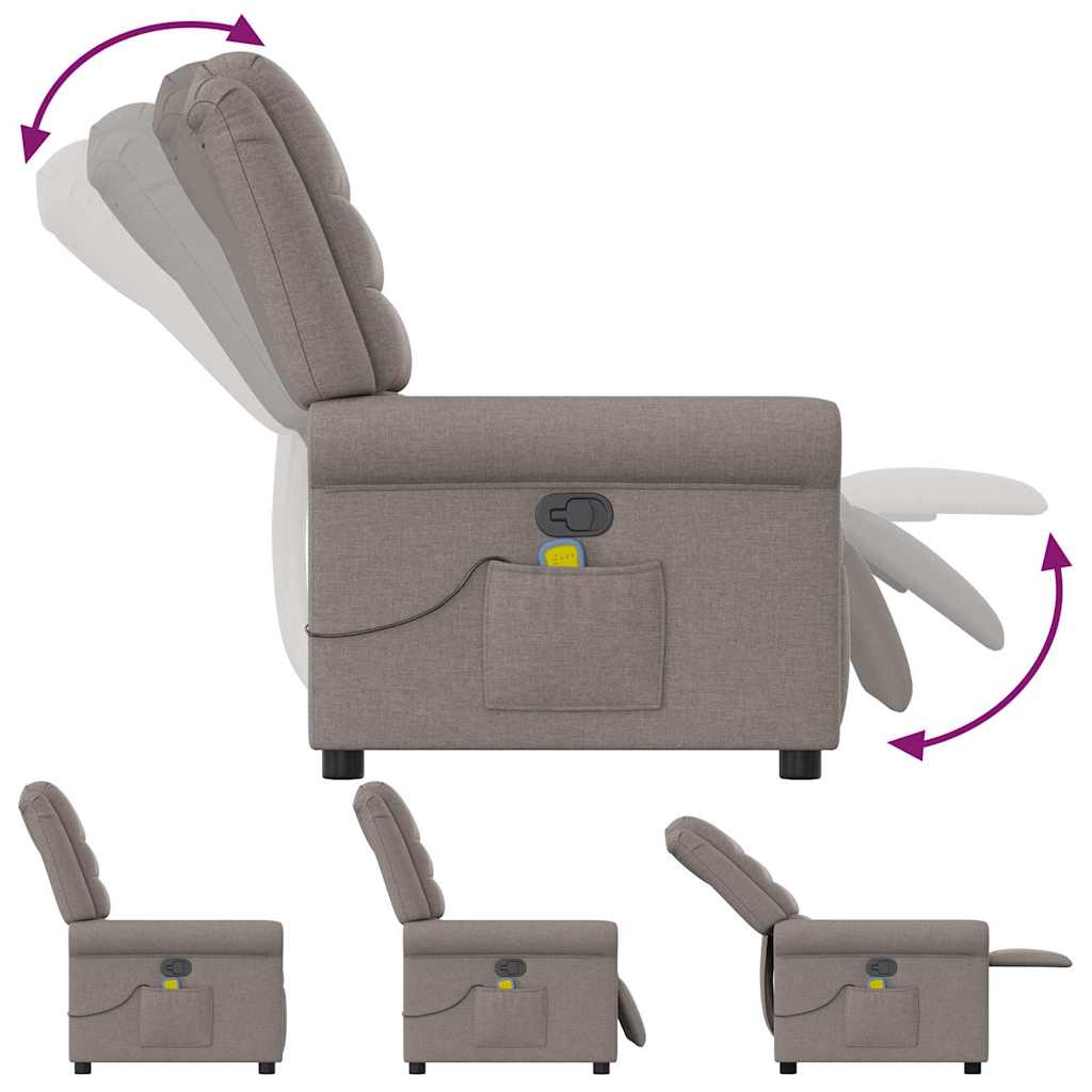 Massagestoel verstelbaar stof taupe