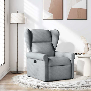 Fauteuil verstelbaar stof lichtgrijs