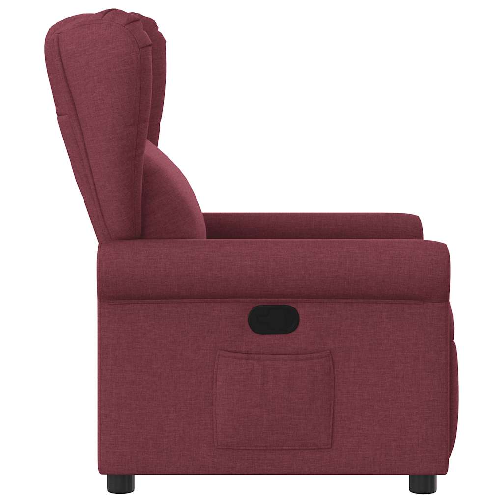 Fauteuil verstelbaar stof wijnrood