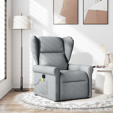 Massagestoel verstelbaar stof lichtgrijs