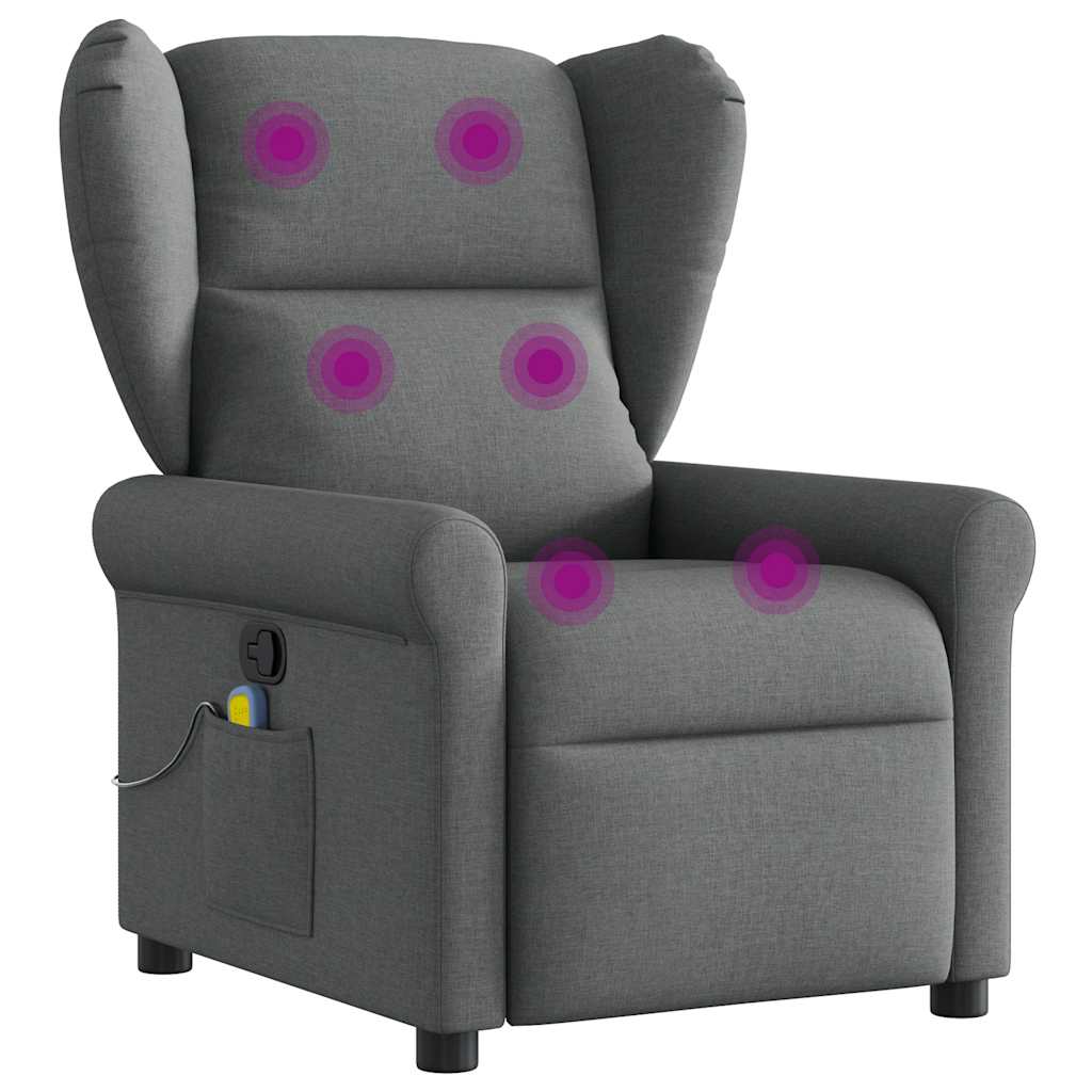 Massagestoel Donkergrijze Stof 1