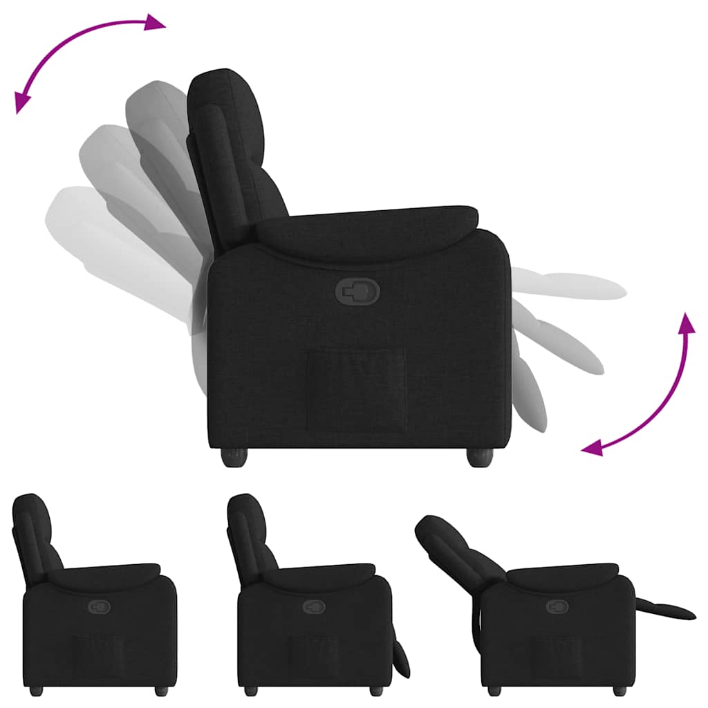 Fauteuil verstelbaar stof zwart