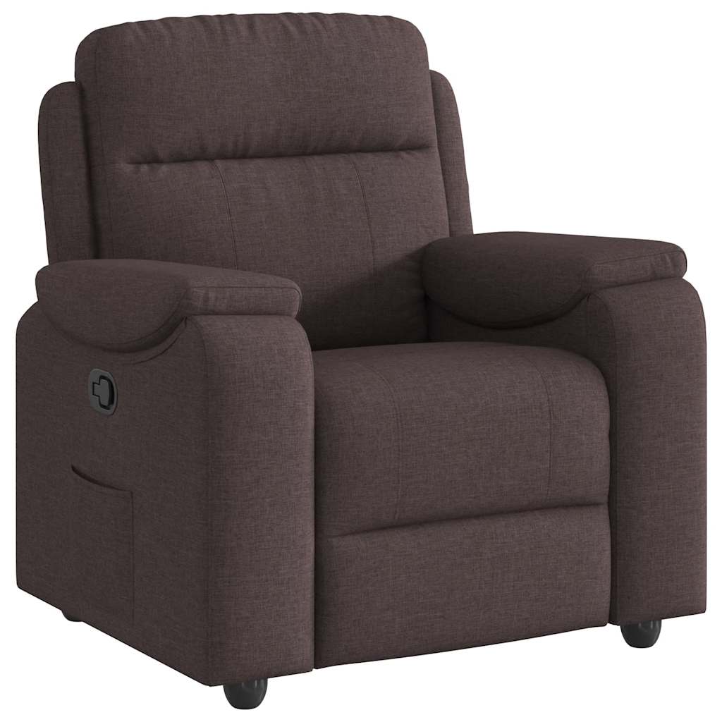 Fauteuil verstelbaar stof donkerbruin