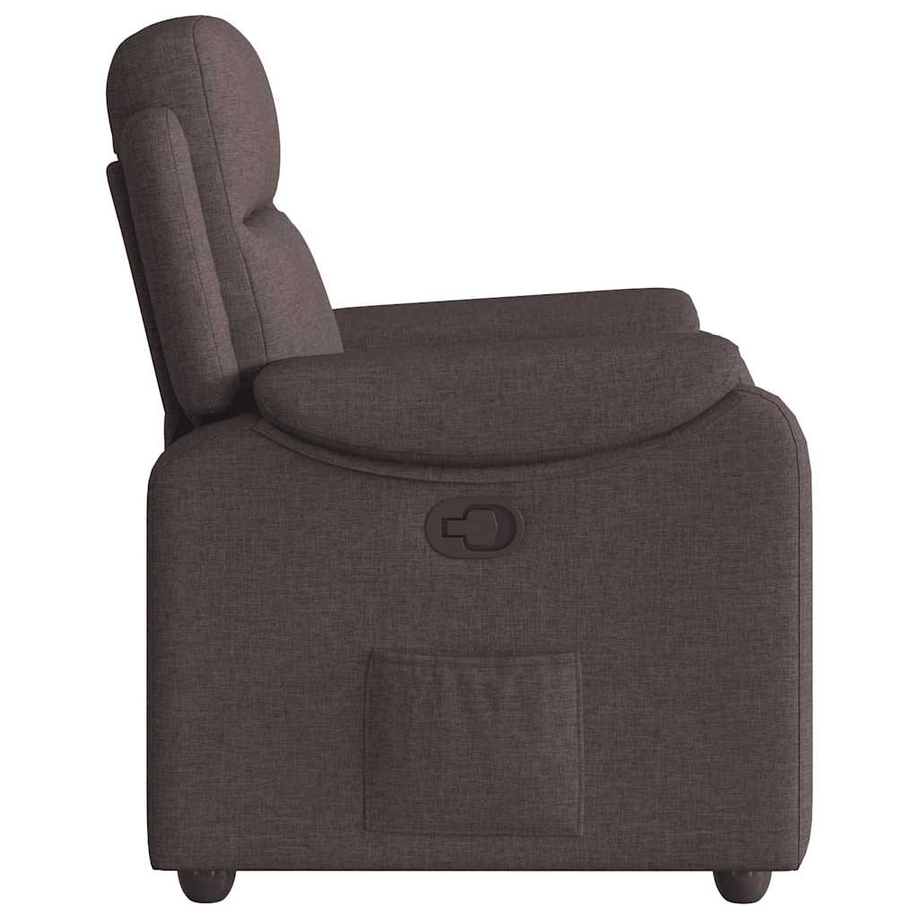 Fauteuil verstelbaar stof donkerbruin