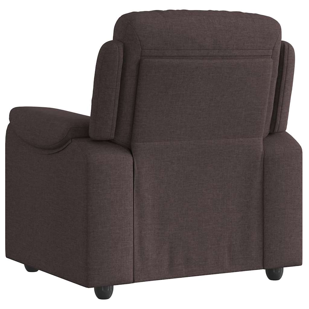 Fauteuil verstelbaar stof donkerbruin
