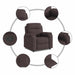 Fauteuil verstelbaar stof donkerbruin