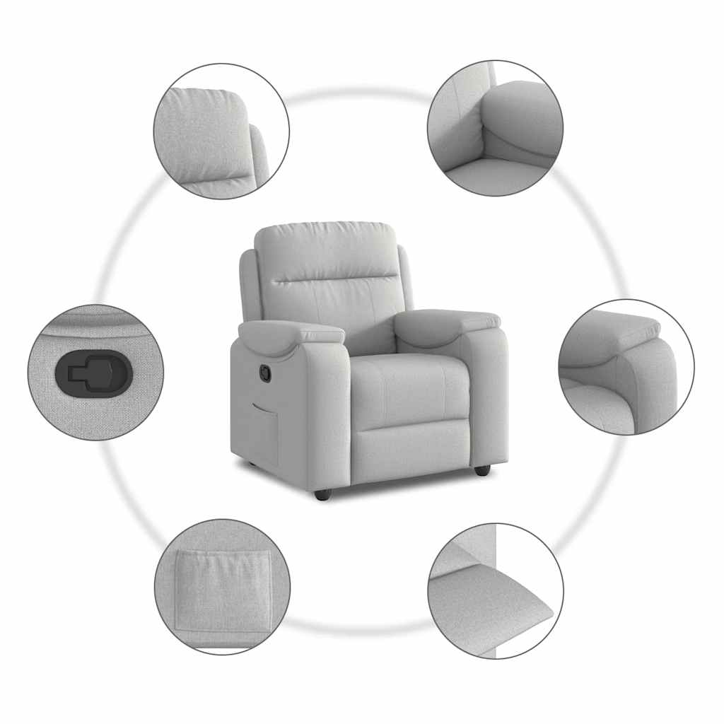 Fauteuil verstelbaar stof wolk grijs