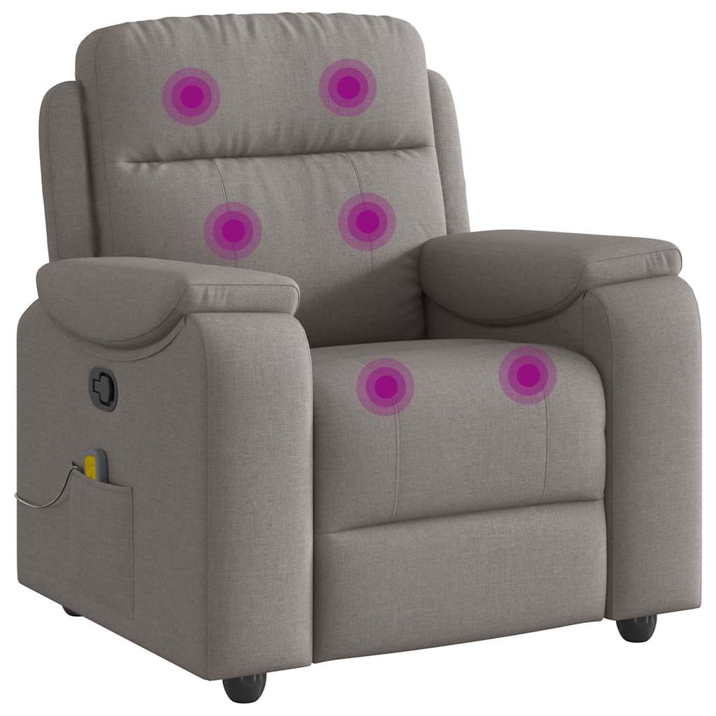 Massagestoel verstelbaar stof taupe