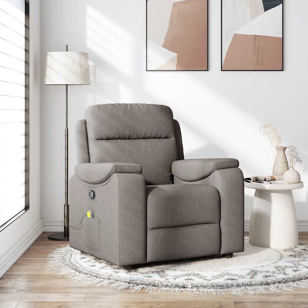 Massagestoel verstelbaar stof taupe