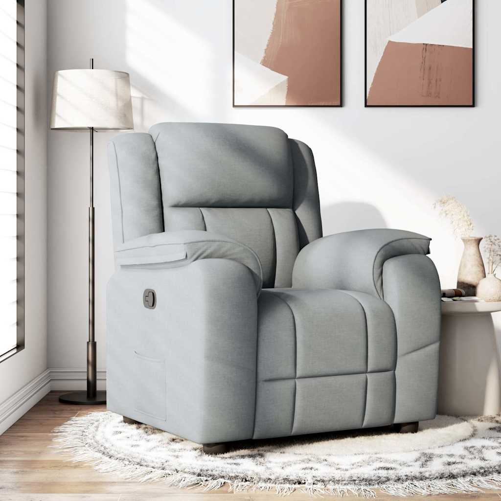 Fauteuil verstelbaar stof lichtgrijs