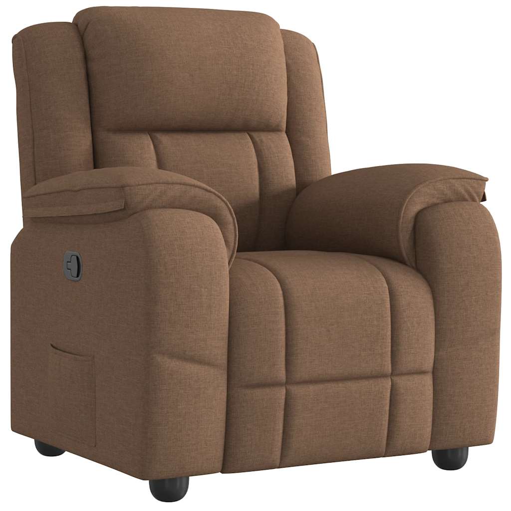 Fauteuil verstelbaar stof bruin
