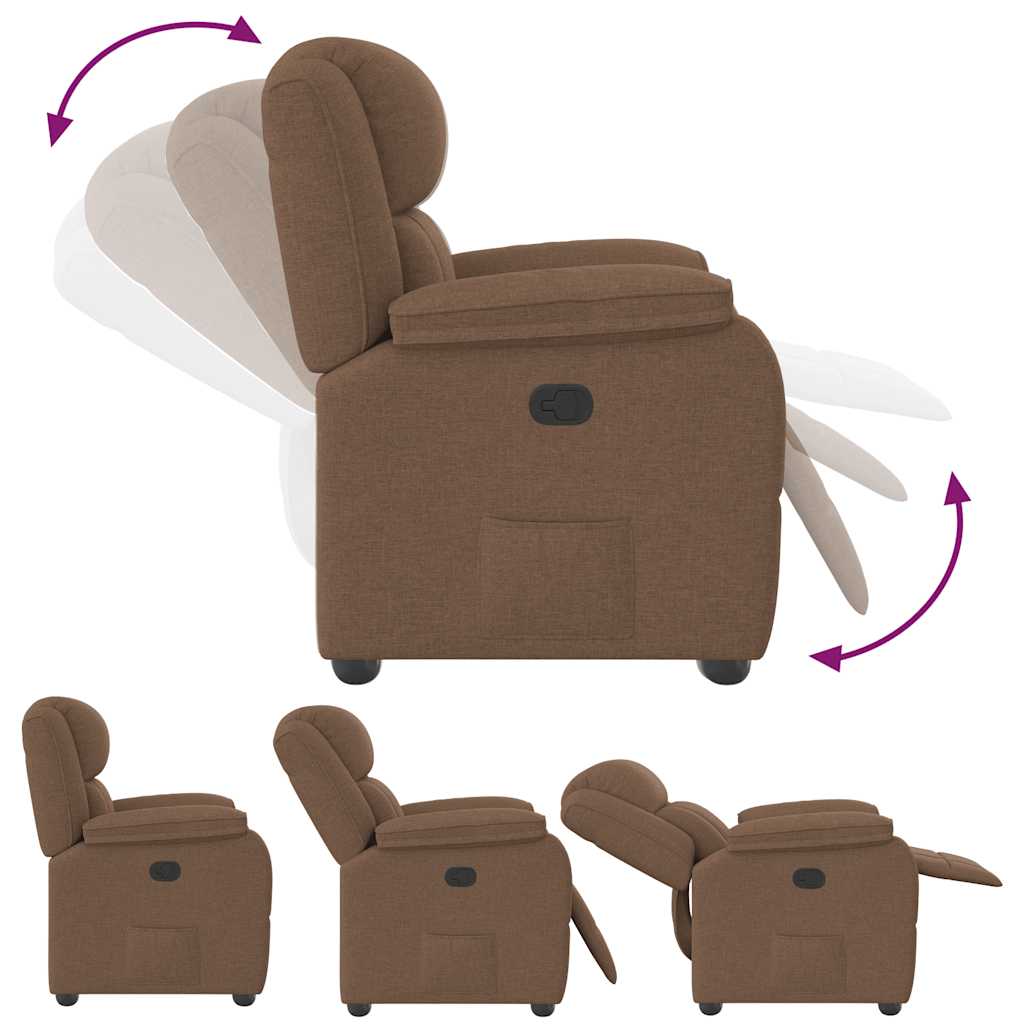 Fauteuil verstelbaar stof bruin