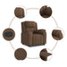 Fauteuil verstelbaar stof bruin