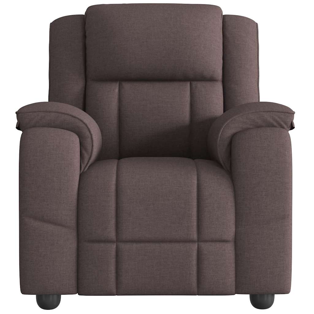 Fauteuil verstelbaar stof donkerbruin