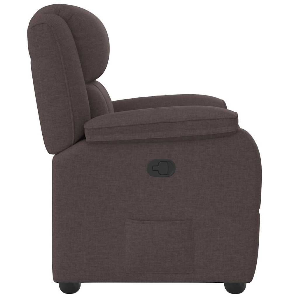 Fauteuil verstelbaar stof donkerbruin