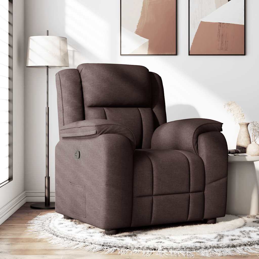 Fauteuil verstelbaar stof donkerbruin