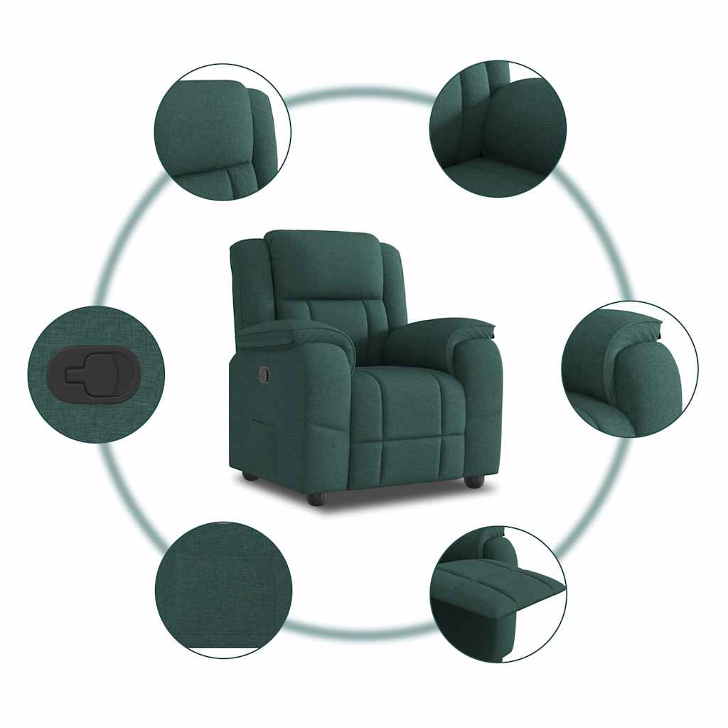 Fauteuil verstelbaar stof donkergroen