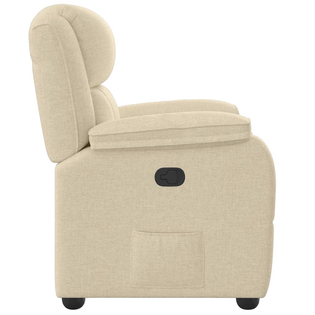 Fauteuil verstelbaar stof crèmekleurig