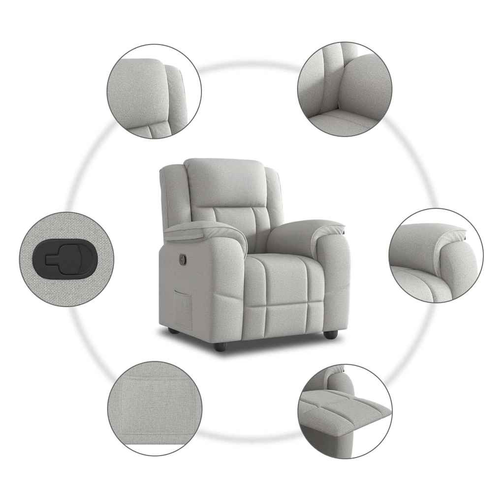 Fauteuil verstelbaar stof wolk grijs