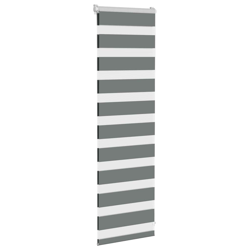 Zebra rolgordijn 40x100 cm stofbreedte 35,9 cm donkergrijs