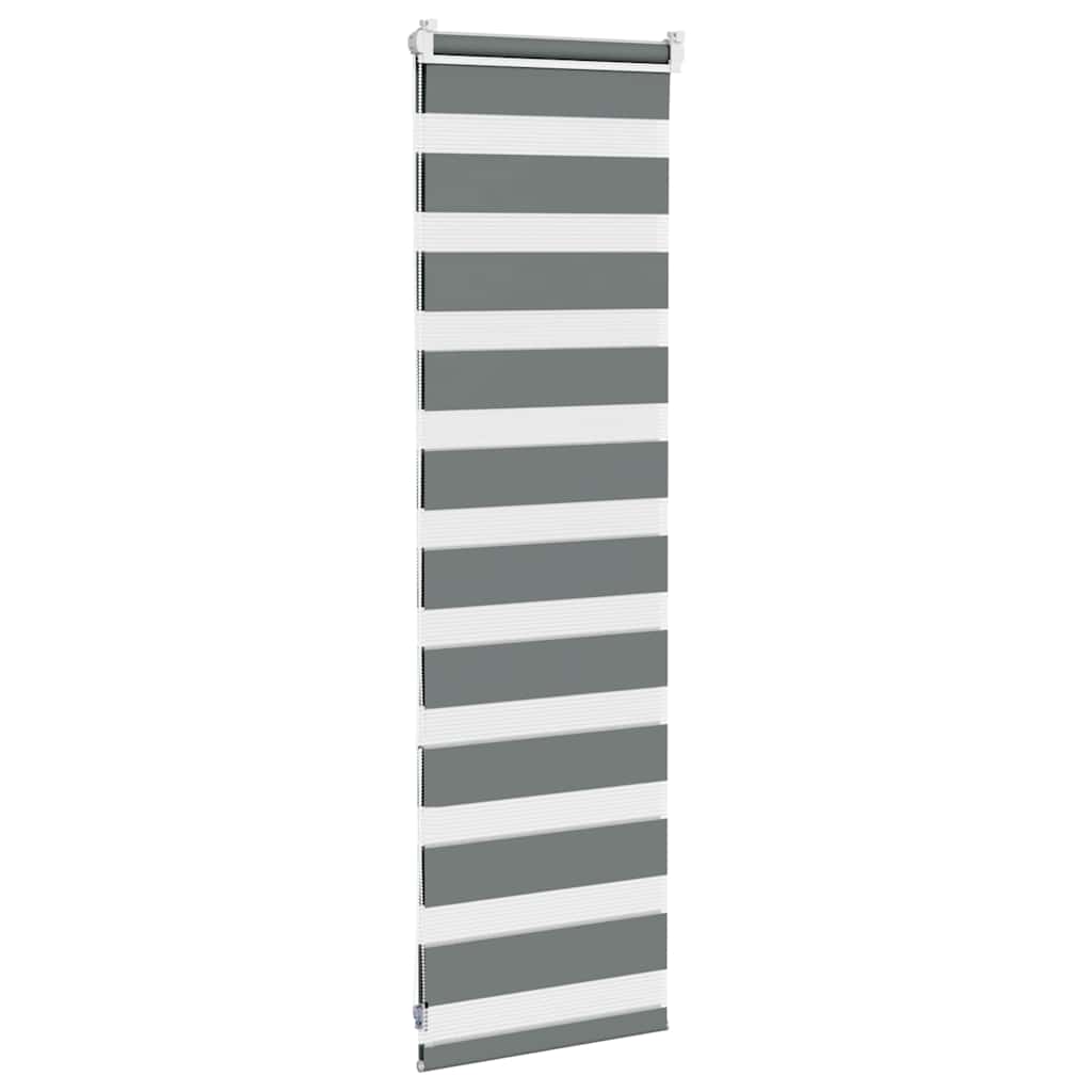 Zebra rolgordijn 40x100 cm stofbreedte 35,9 cm donkergrijs