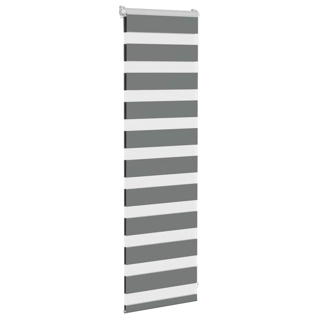 Zebra rolgordijn 45x100 cm stofbreedte 40,9 cm donkergrijs