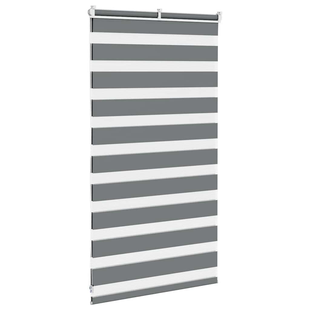 Zebra rolgordijn 70x100 cm stofbreedte 65,9 cm donkergrijs