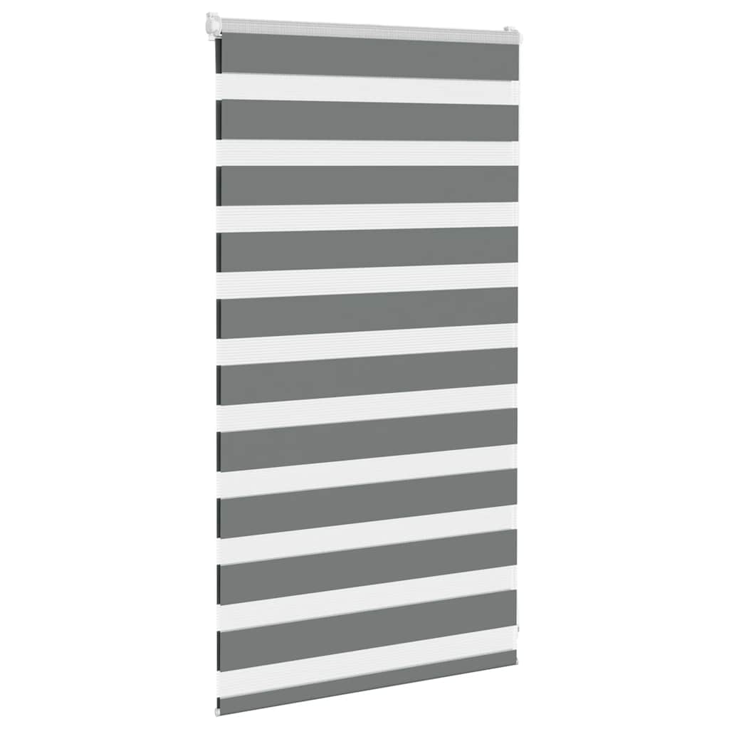 Zebra rolgordijn 75x100 cm stofbreedte 70,9 cm donkergrijs