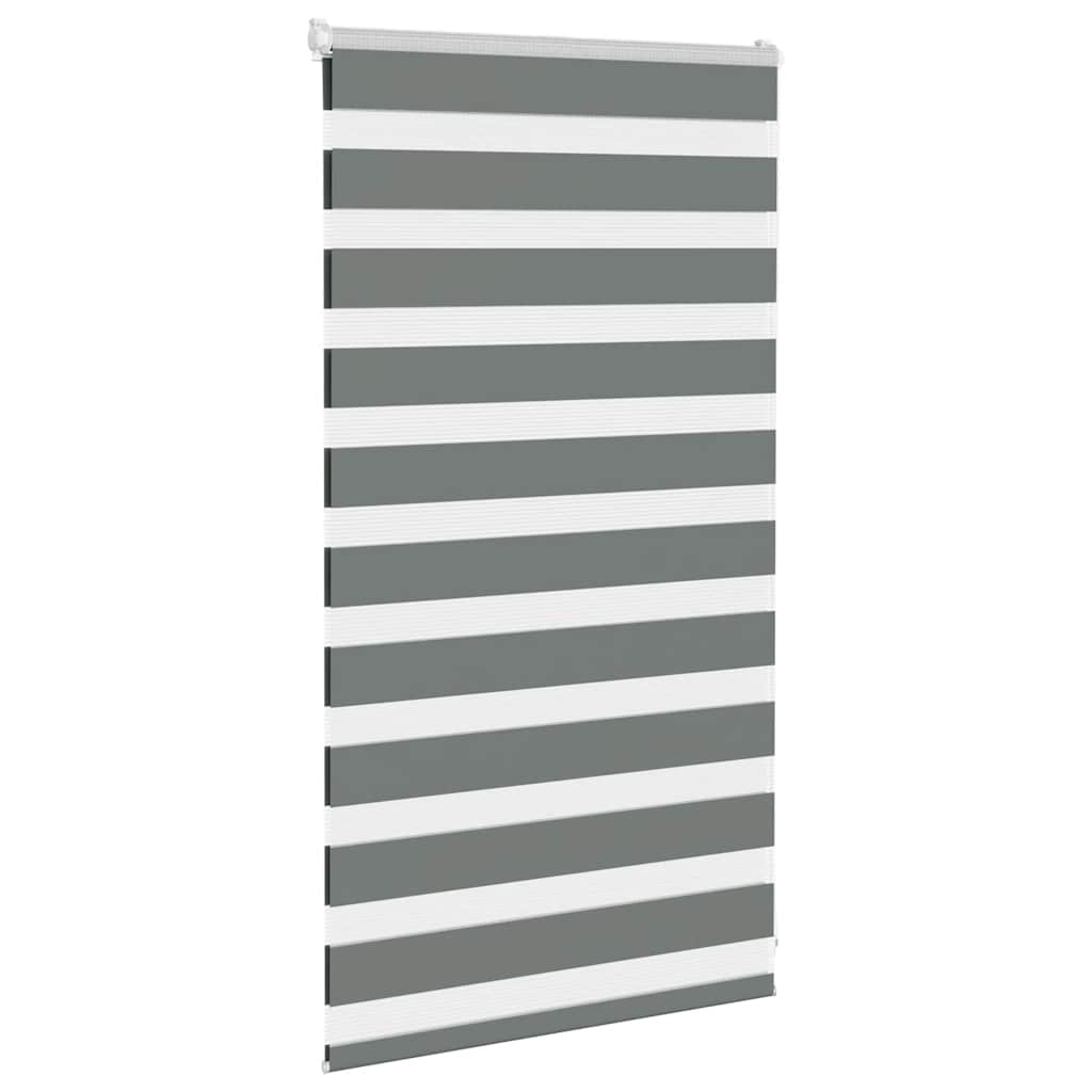 Zebra rolgordijn 80x100 cm stofbreedte 75,9 cm donkergrijs