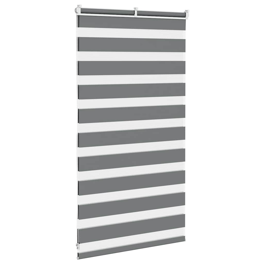 Zebra rolgordijn 80x100 cm stofbreedte 75,9 cm donkergrijs