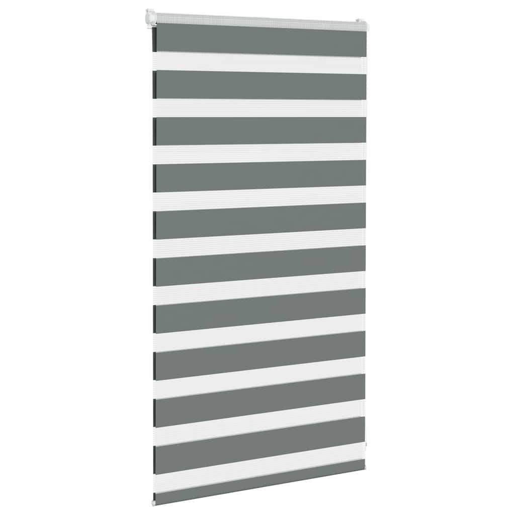 Zebra rolgordijn 90x100 cm stofbreedte 85,9 cm donkergrijs