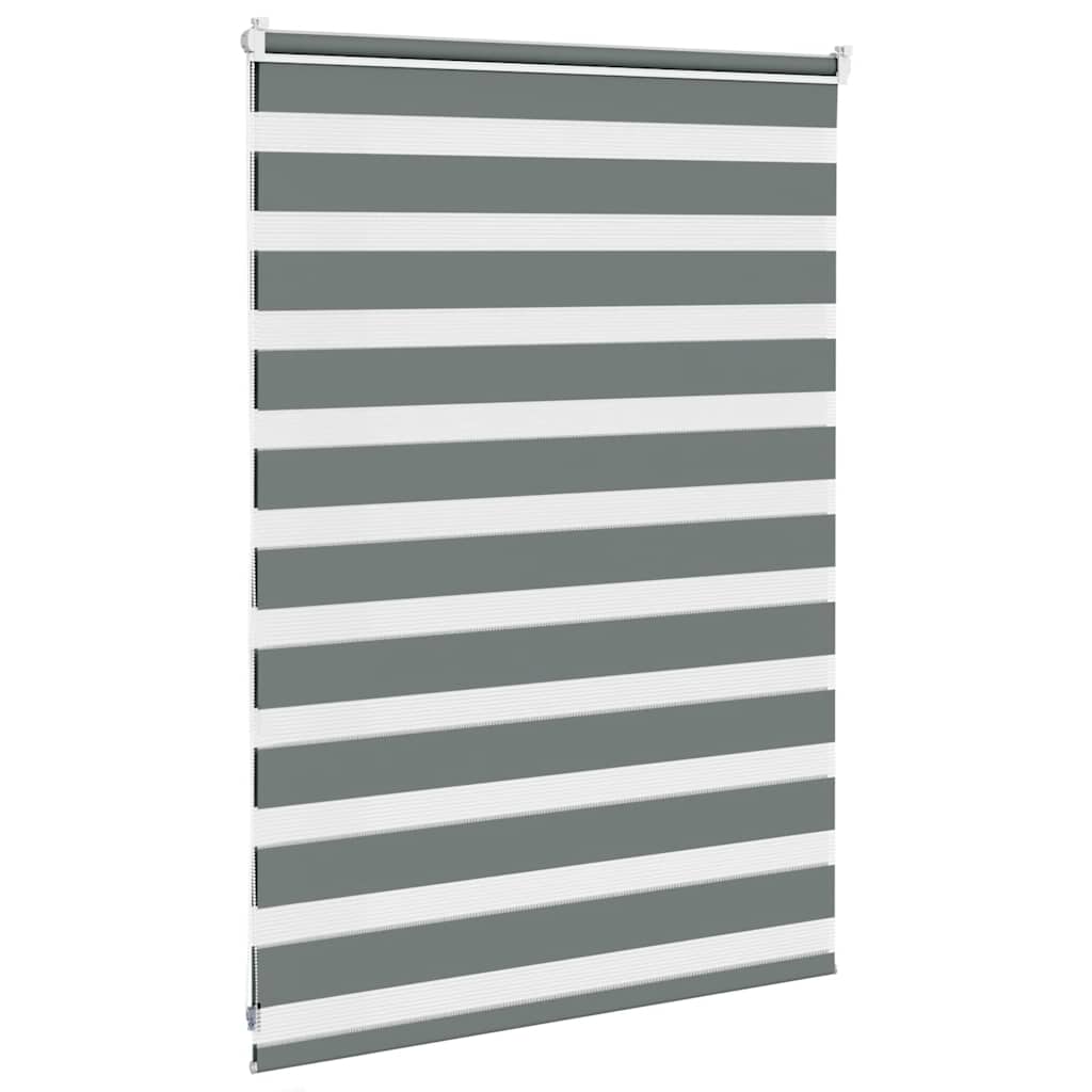 Zebra rolgordijn 100x100 cm stofbreedte 95,9 cm donkergrijs
