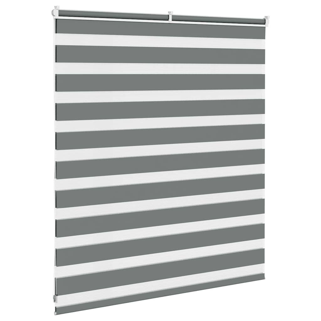 Zebra rolgordijn 125x100 cm stofbreedte 120,9 cm donkergrijs