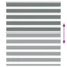 Zebra rolgordijn 125x100 cm stofbreedte 120,9 cm donkergrijs