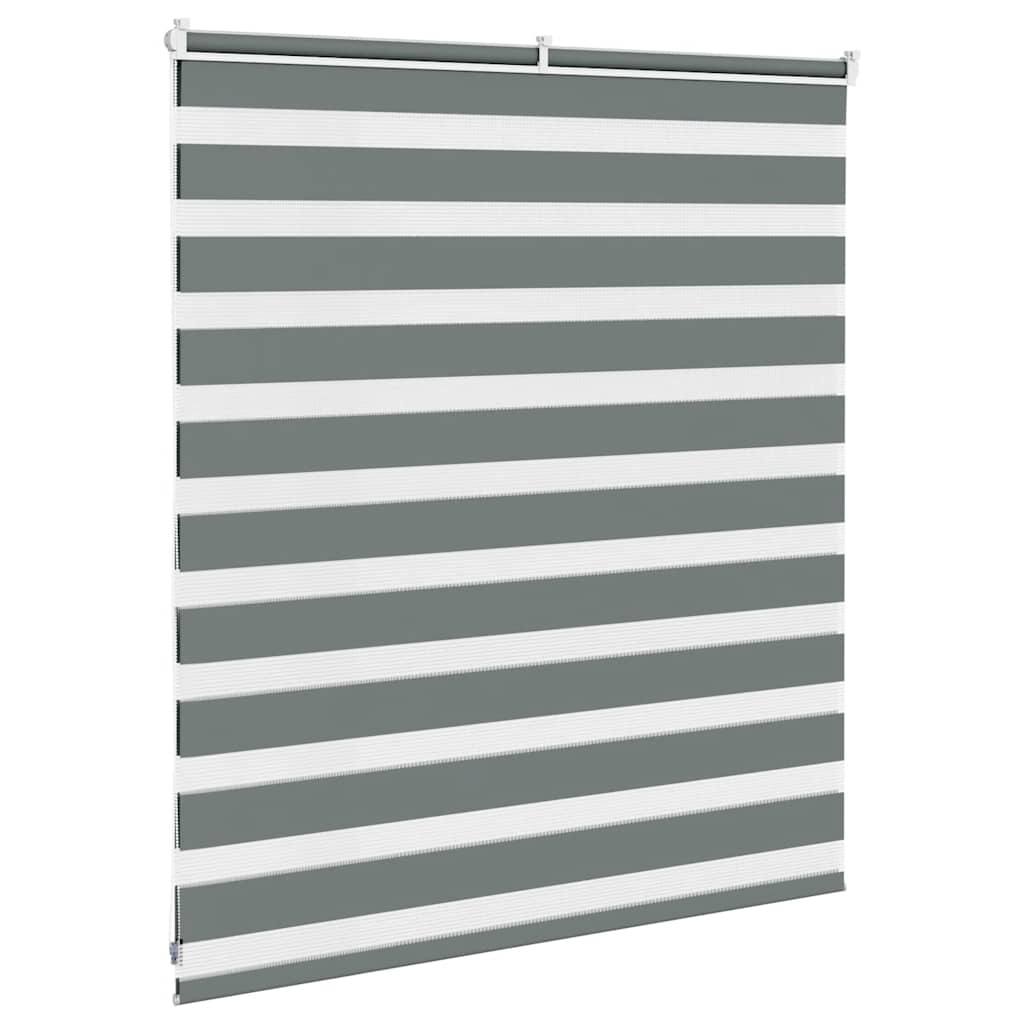 Zebra rolgordijn 130x100 cm stofbreedte 125,9 cm donkergrijs