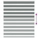 Zebra rolgordijn 130x100 cm stofbreedte 125,9 cm donkergrijs