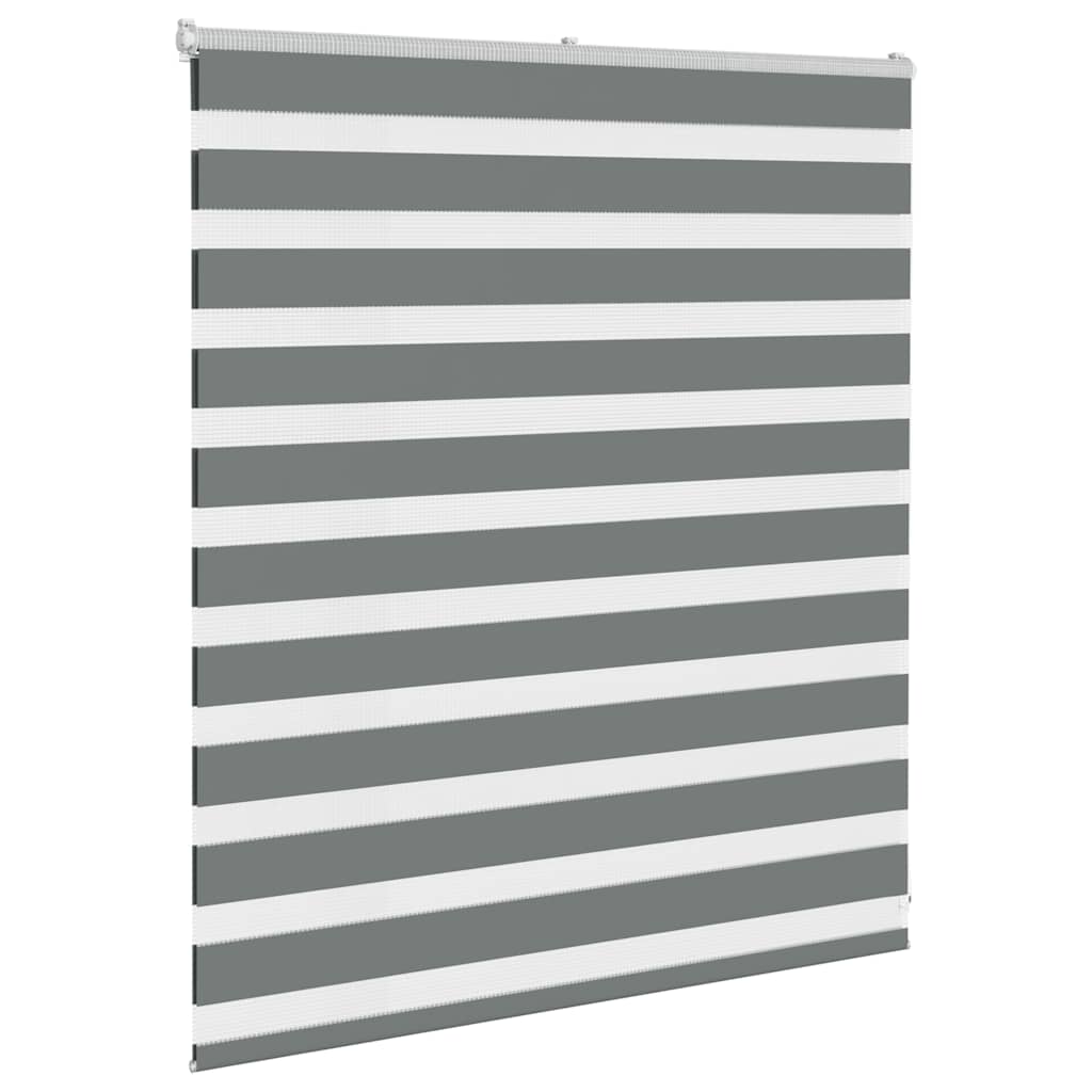 Zebra rolgordijn 135x100 cm stofbreedte 130,9 cm donkergrijs