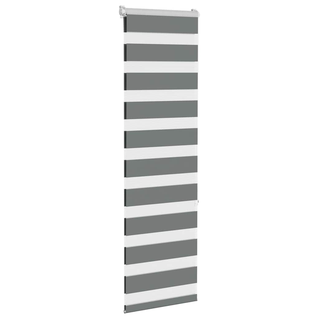 Zebra rolgordijn 40x150 cm stofbreedte 35,9 cm donkergrijs