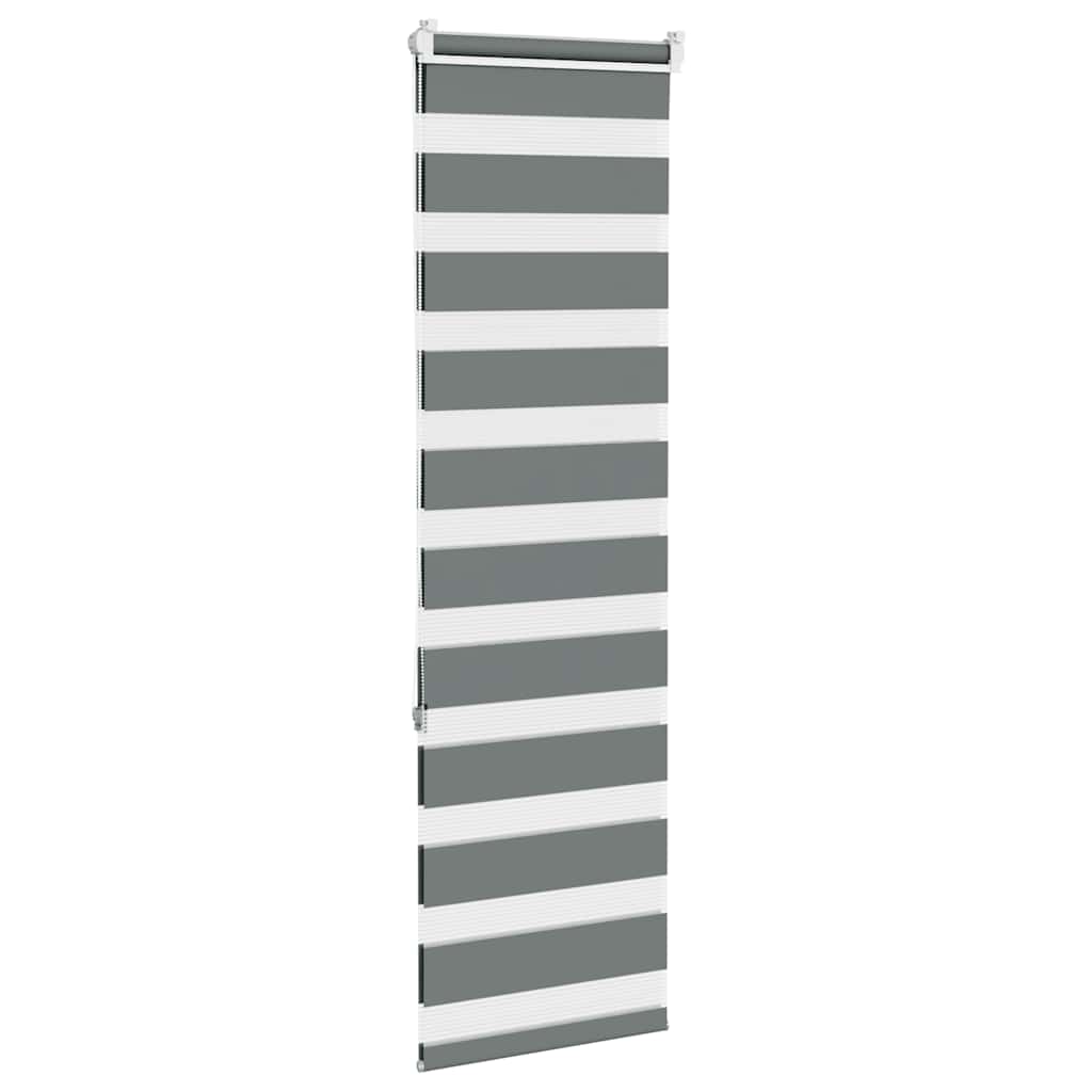 Zebra rolgordijn 40x150 cm stofbreedte 35,9 cm donkergrijs