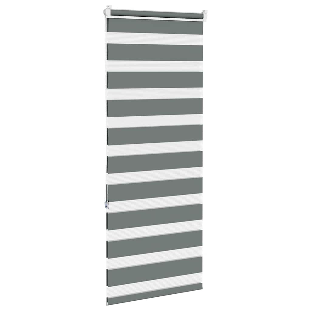Zebra rolgordijn 65x150 cm stofbreedte 60,9 cm donkergrijs
