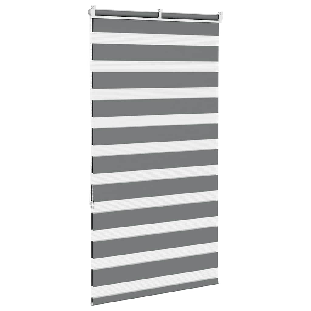Zebra rolgordijn 70x150 cm stofbreedte 65,9 cm donkergrijs
