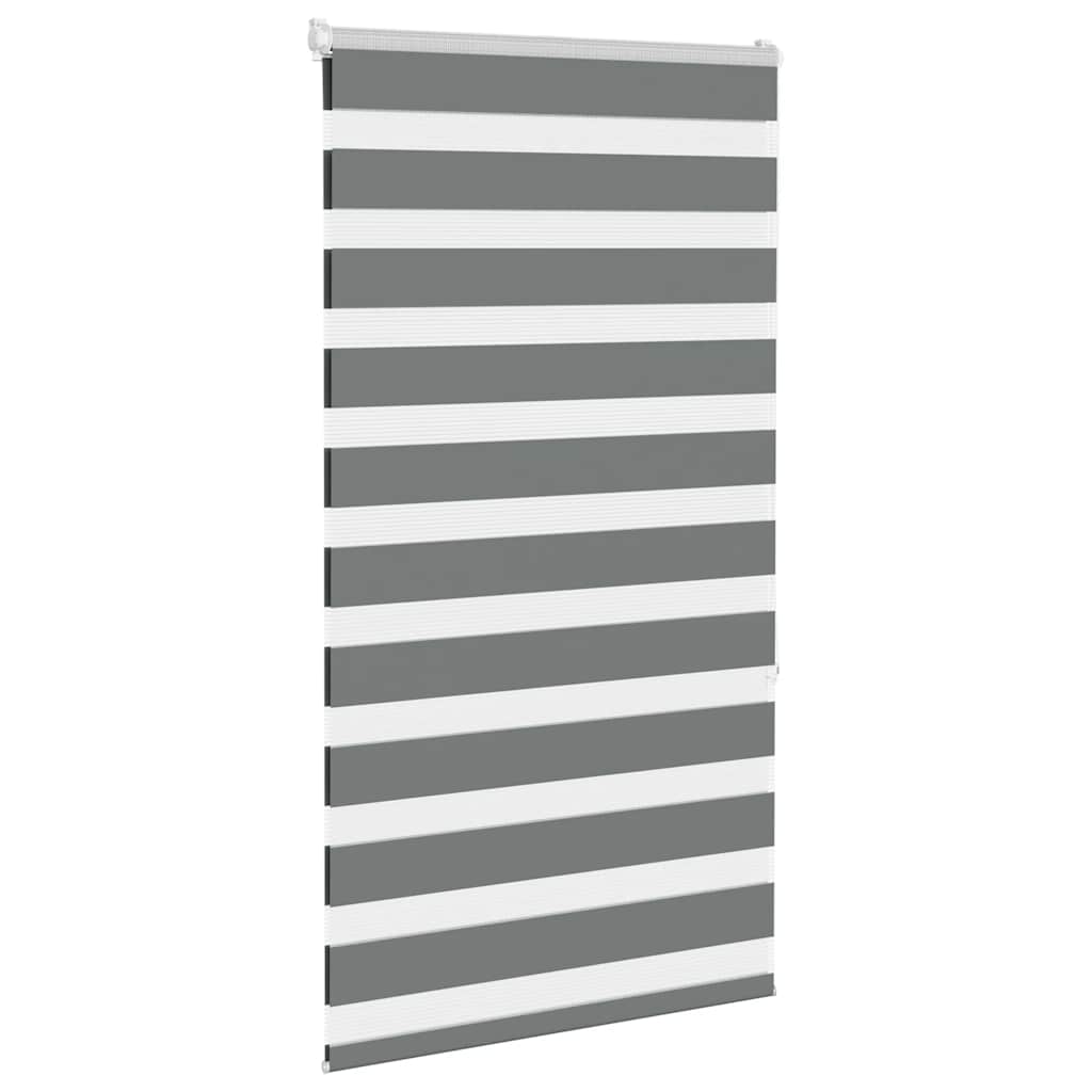 Zebra rolgordijn 75x150 cm stofbreedte 70,9 cm donkergrijs
