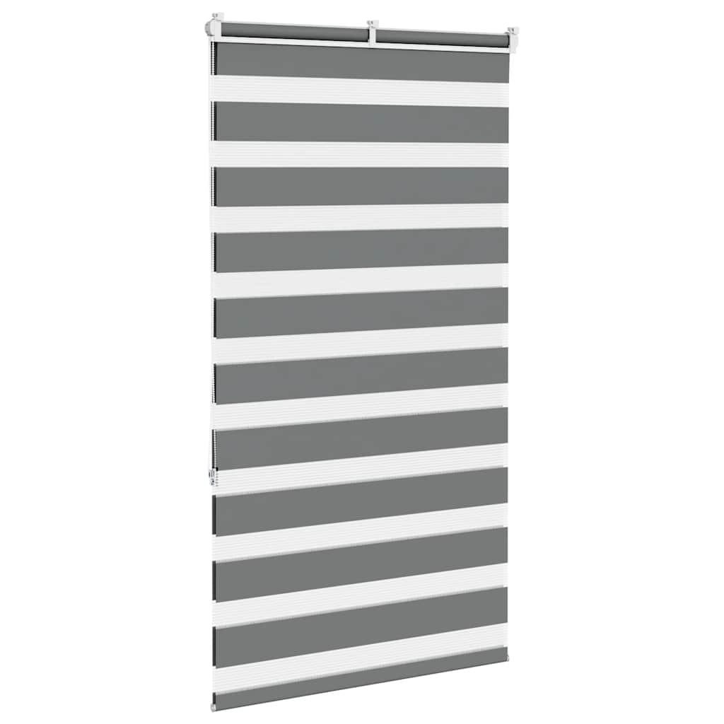 Zebra rolgordijn 75x150 cm stofbreedte 70,9 cm donkergrijs