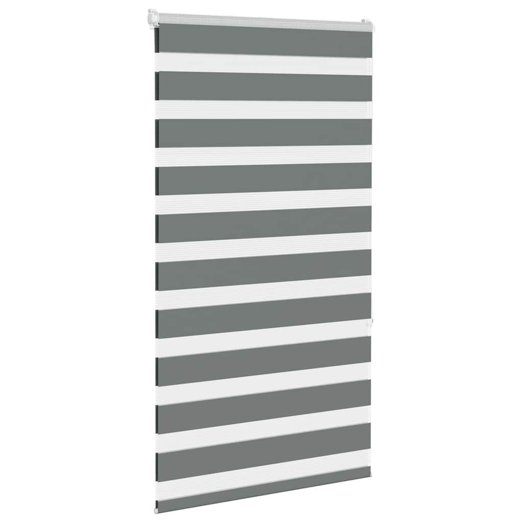 Zebra rolgordijn 90x150 cm stofbreedte 85,9 cm donkergrijs